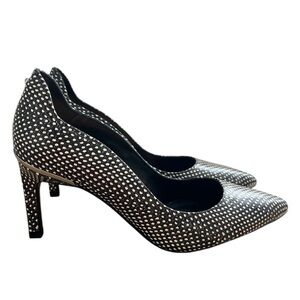 Ted Baker Black and White Polka Dot Pointed Toe Heels
